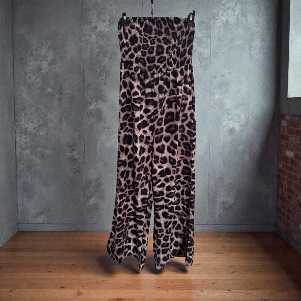 Leopard Print Wide-Leg Pants